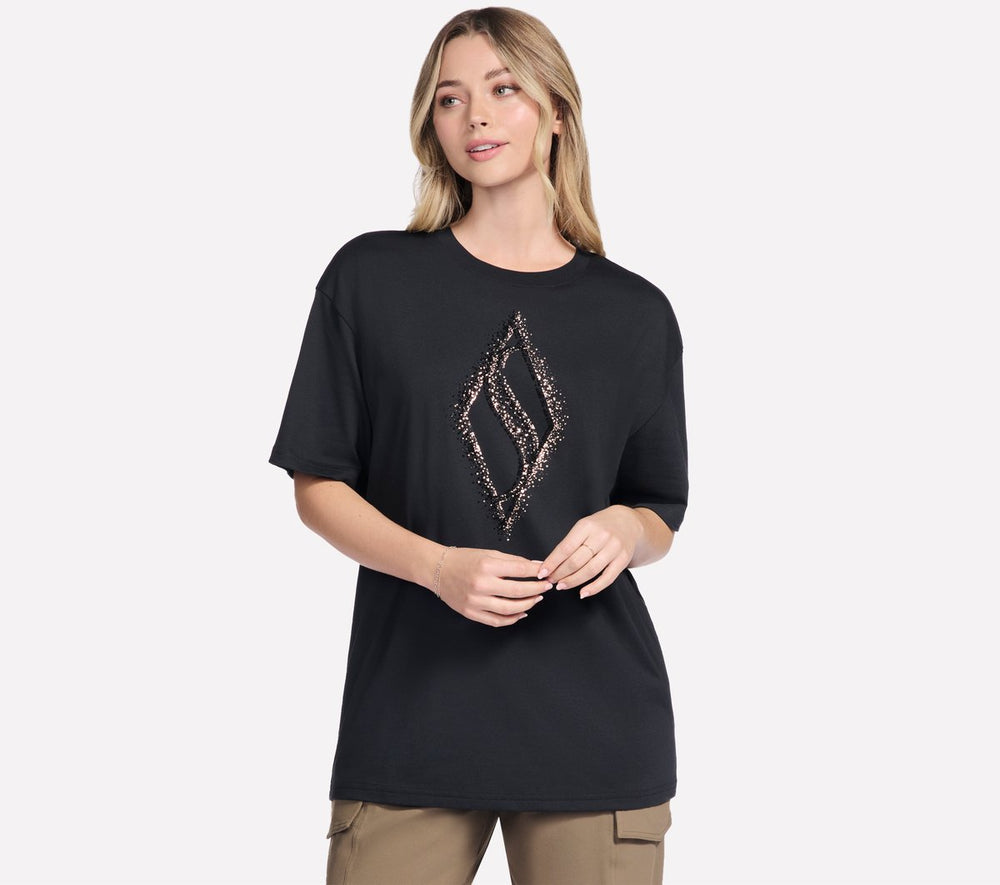 Gold Splatter Diamond Short Sleeve Tee | Skechers discount