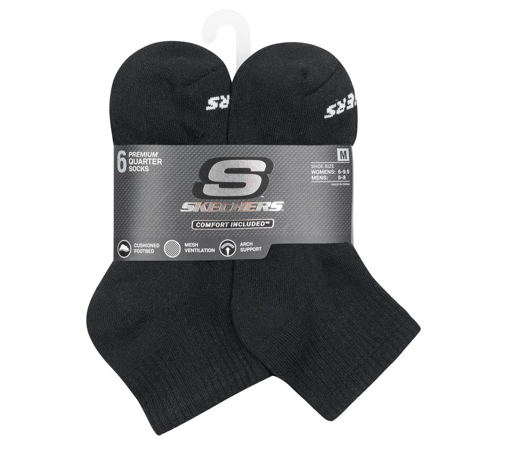 6 Pack Core Quarter Medium Socks | Skechers US
